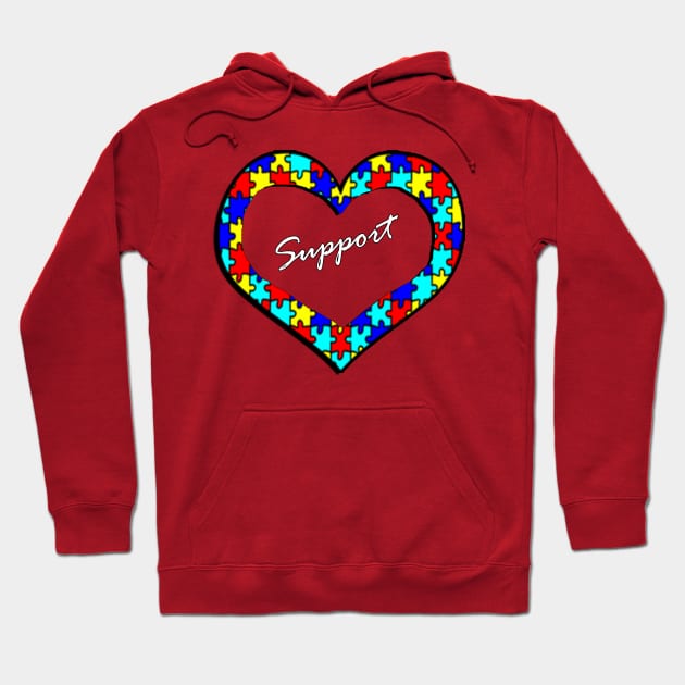 Autism Support Puzzle Heart Design & Quote Inspirational LOVE Gifts Hoodie by tamdevo1